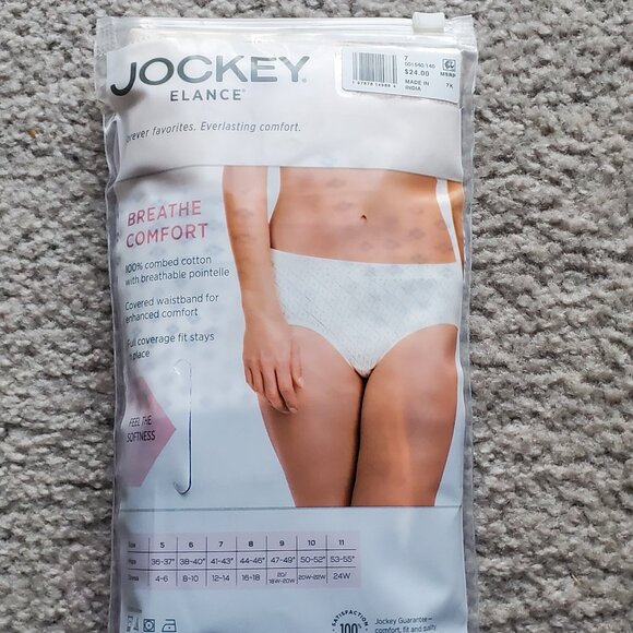 Jockey Elance Hipsters Breathe Comfort Cotton Women Underwear 3 Pack Size 7 - Picture 4 of 4